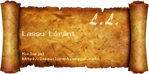 Lassu Lóránt névjegykártya