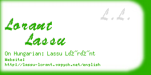 lorant lassu business card